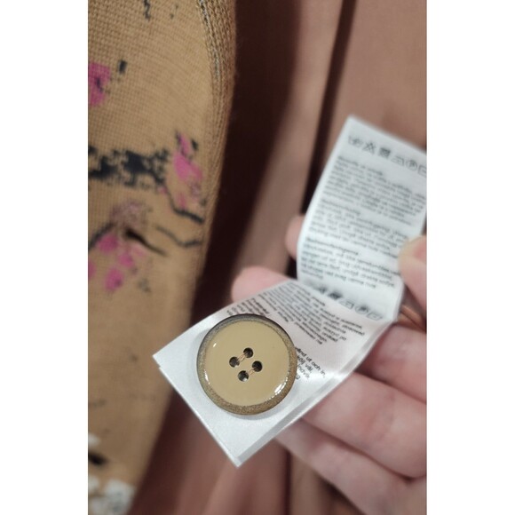 Ivko Women Deep Collar Cherry Blossom Jacket Blazer- Nougat Size XL (42) NEW - Picture 9 of 13